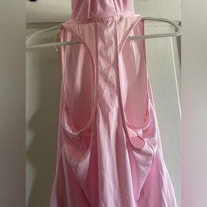 Pink hooded drawstring gymshark tank